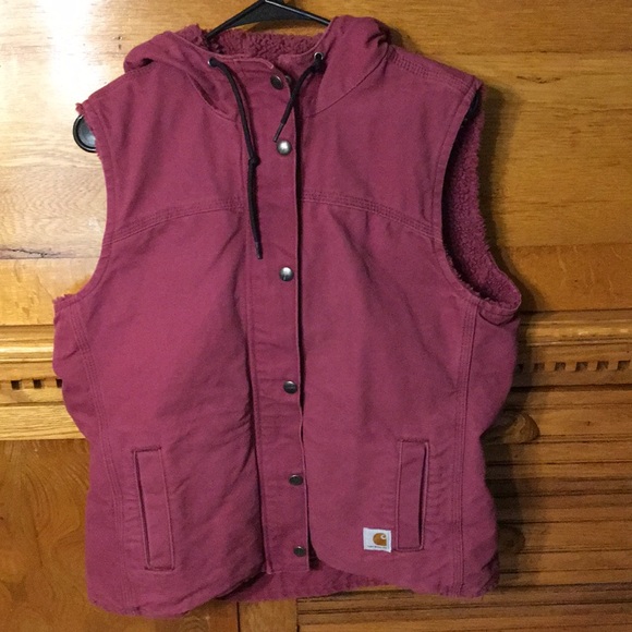carhartt women's washed duck hooded vest